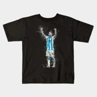 Leo Messi abstract art Kids T-Shirt